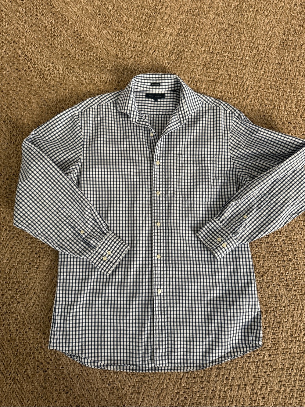 Tommy Hilfiger Men's Navy & White Check Button-Up Shirt